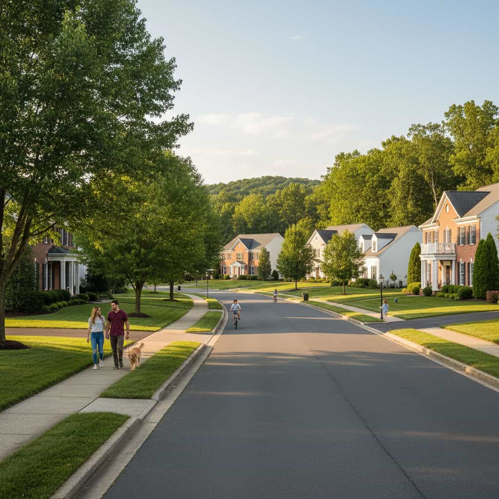 Spacious homes and quiet, family-friendly streets in Washington Greene, Robbinsville, NJ, offering a peaceful suburban lifestyle.