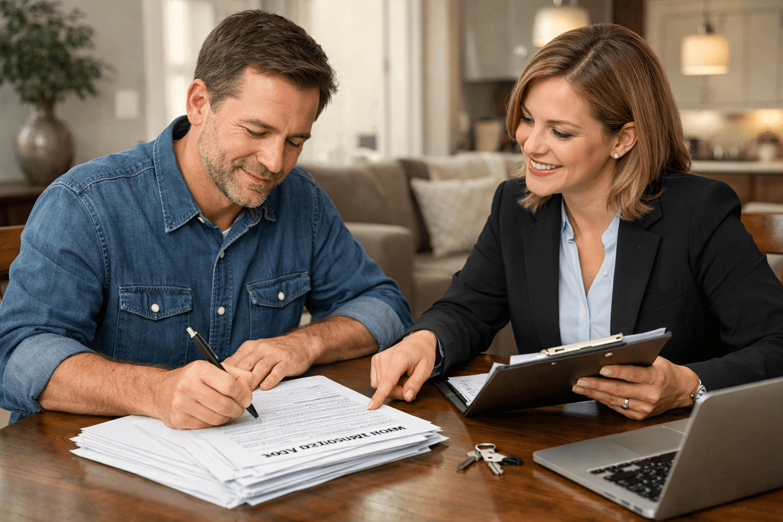 Seller completing disclosure forms in New Jersey