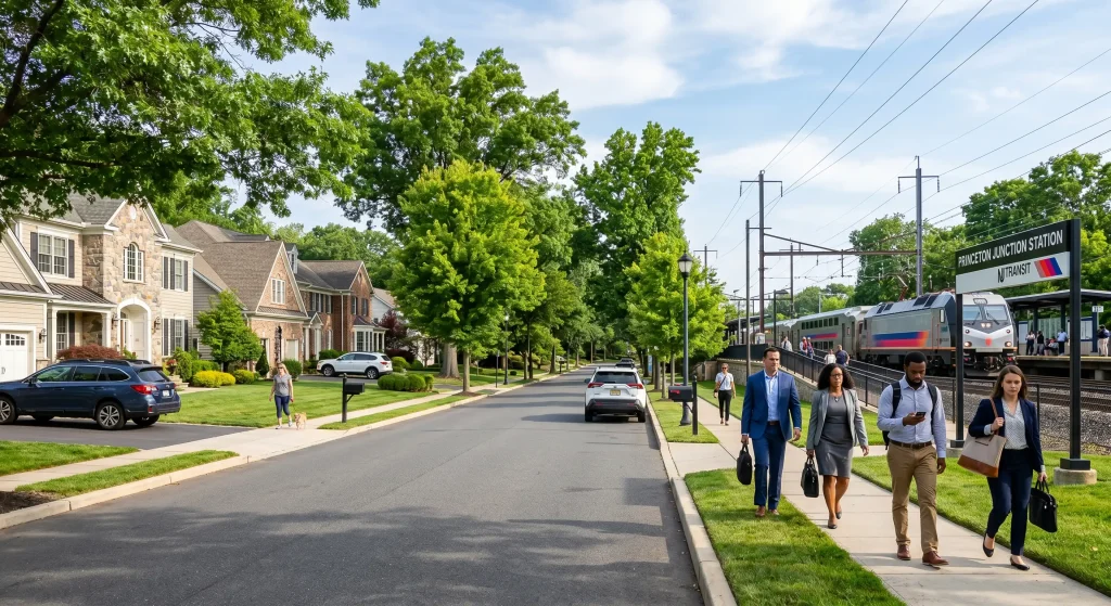 Residential neighborhood in West Windsor near Princeton Junction train station