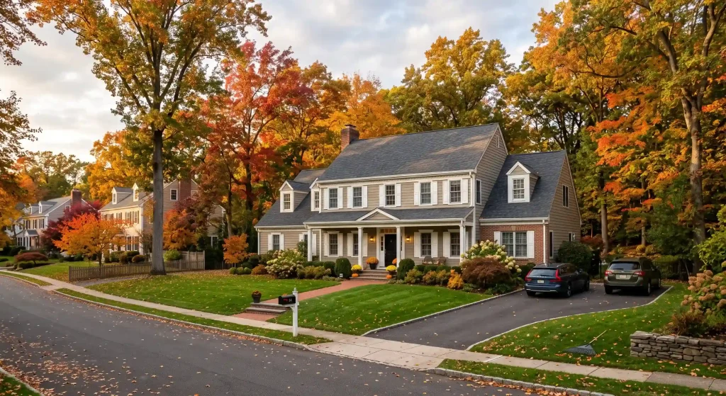 Autumn home in Princeton New Jersey prepared for fall home sale